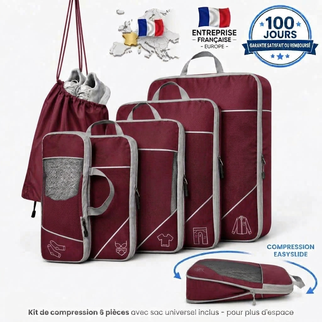 Kit Organisateur de Valise à Compression — 6 pièces