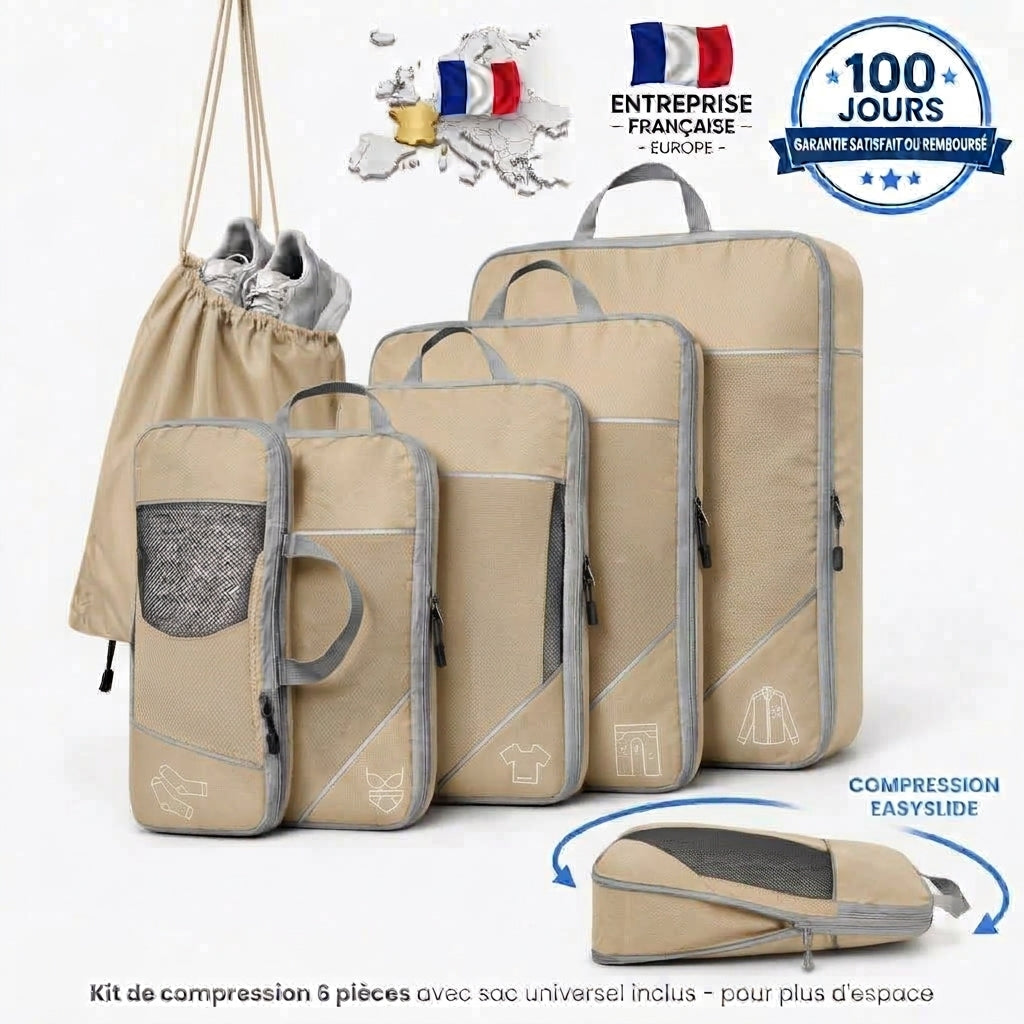 Kit Organisateur de Valise à Compression — 6 pièces