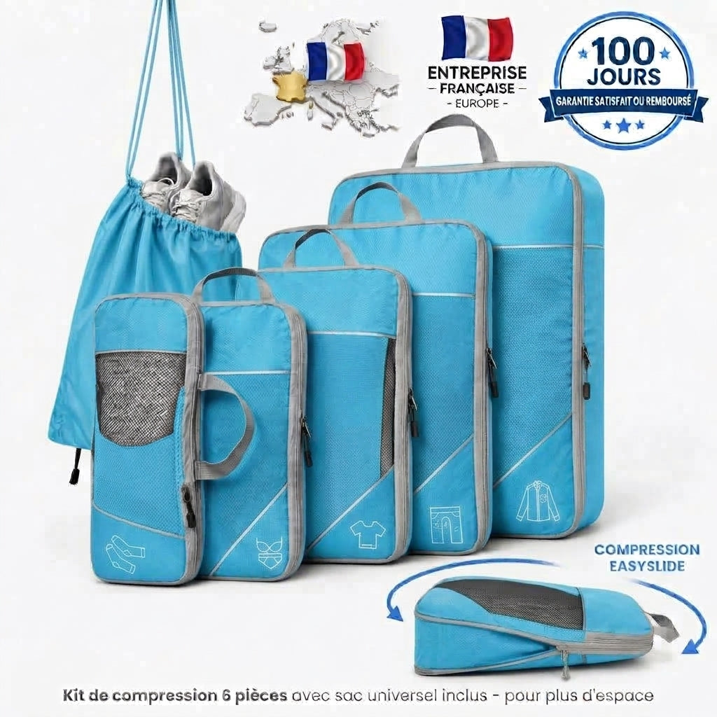 Kit Organisateur de Valise à Compression — 6 pièces
