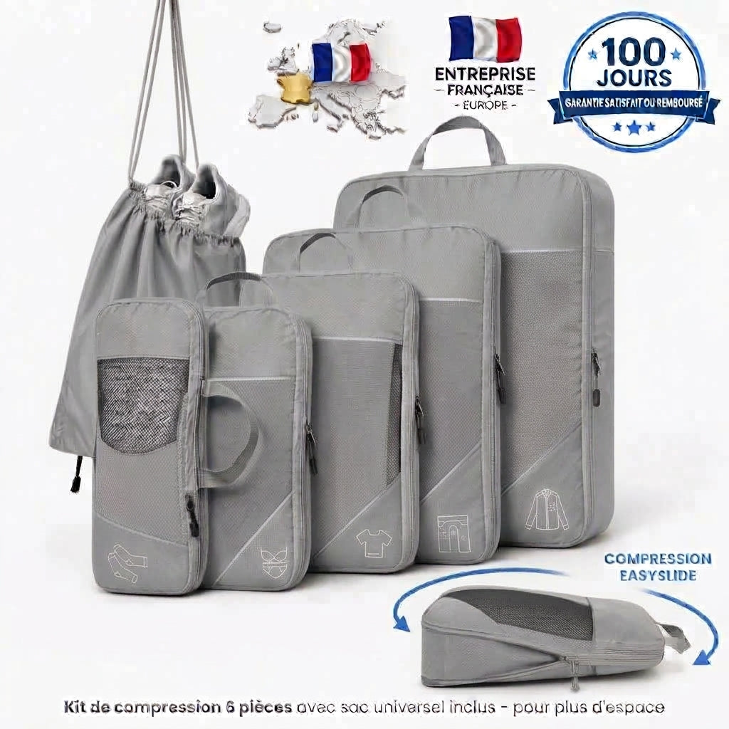 Kit Organisateur de Valise à Compression — 6 pièces